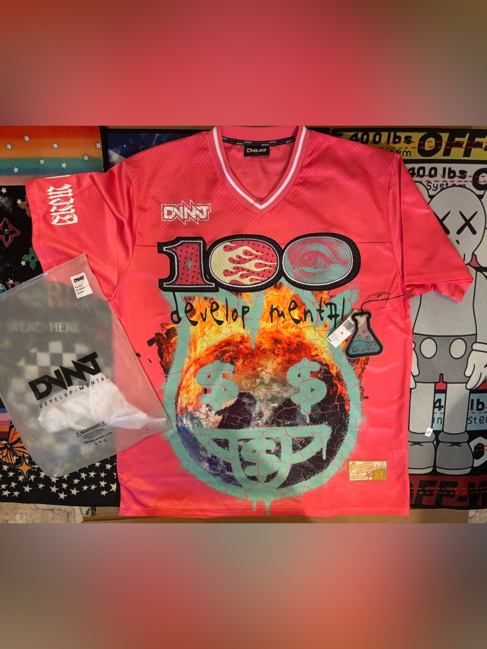 Dimepiece Kids' Coral Graphic Flame Globe Jersey
